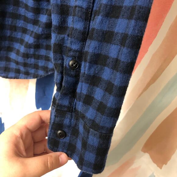 Madewell Black and Blue Gingham Long Sleeve Button Down Shirt Size Small - Picture 10 of 14